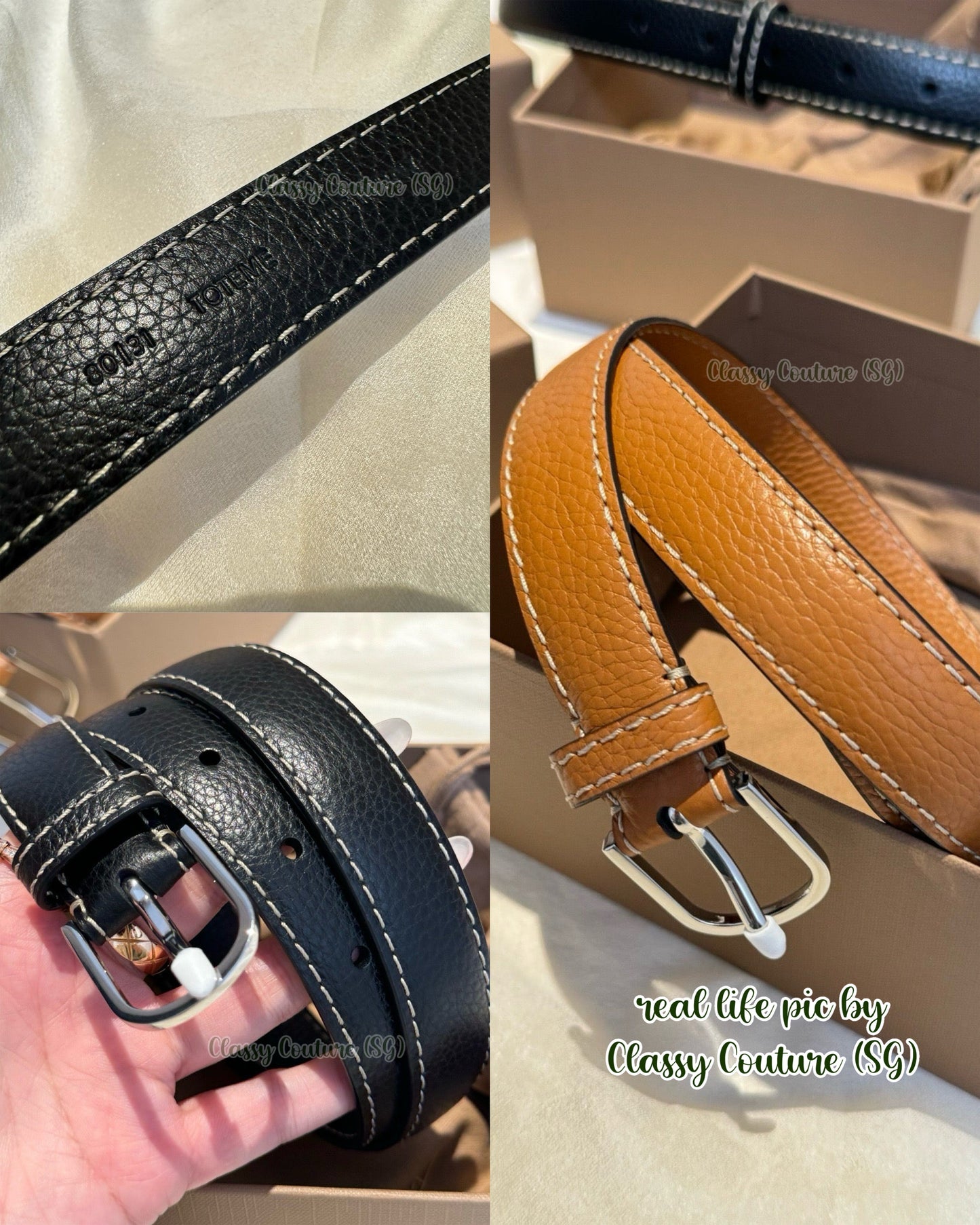 Tot Slim grained-leather trouser belt