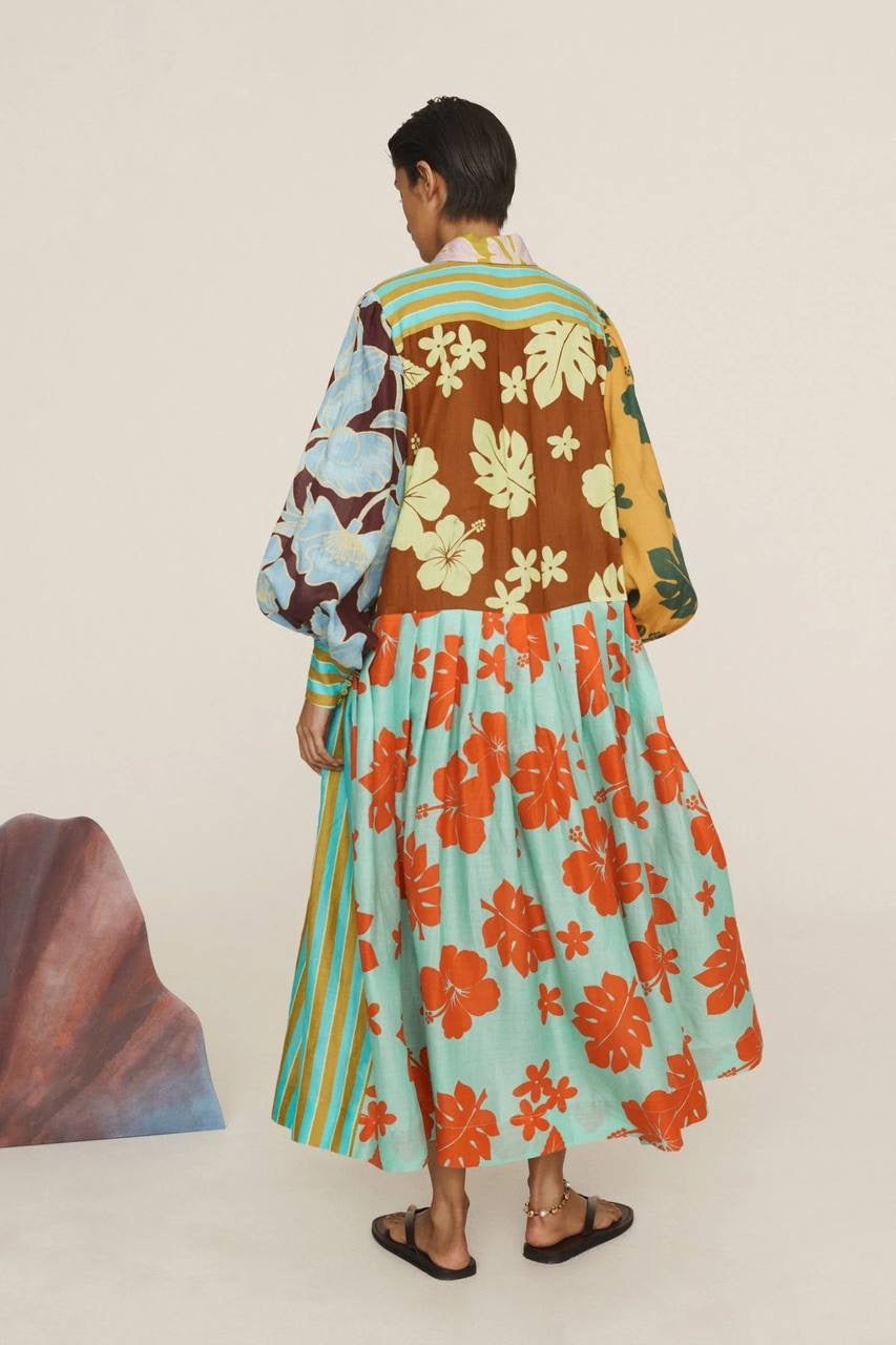 ALM Poppy Spliced Midi Dress Shirtdress