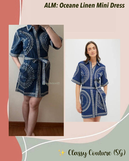 ALM Oceane Linen Shirtdress Mini Dress