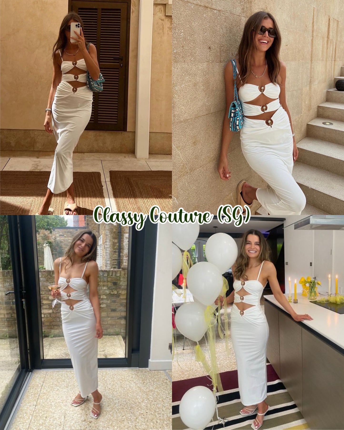 CE Pierced Orbit Column Midi Dress