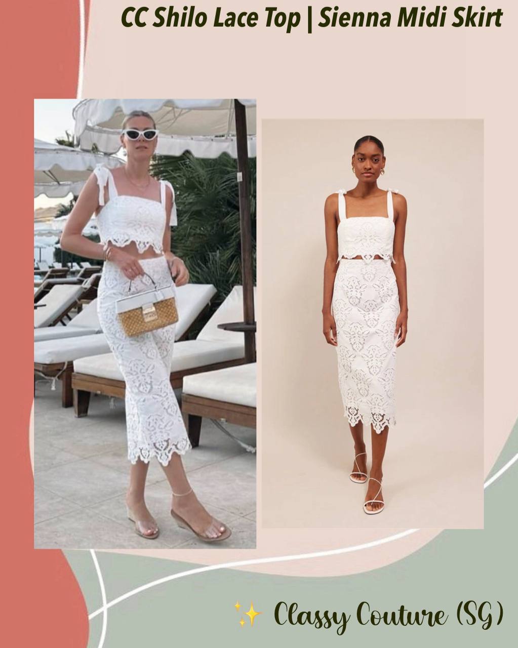 CC Shilo Lace Top | Sienna Midi Skirt | Set