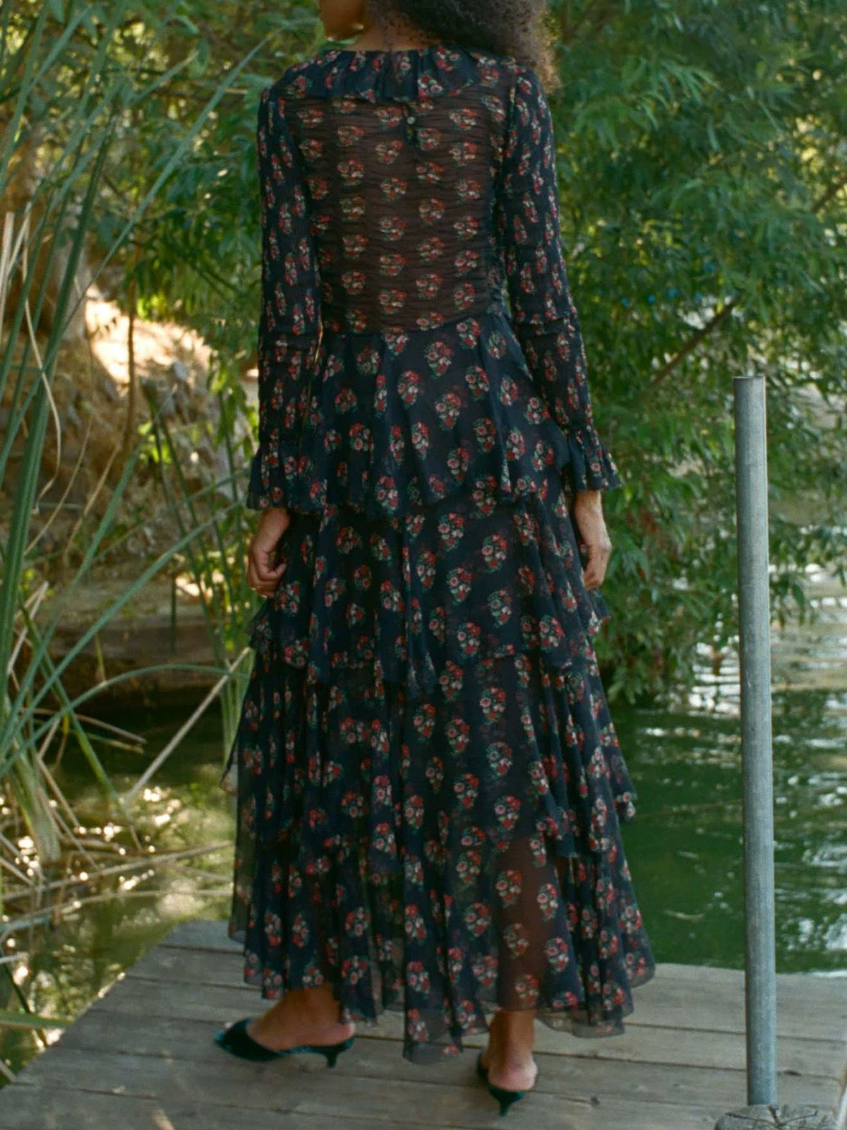 DN Ciara Silk Georgette Tiered Maxi Dress