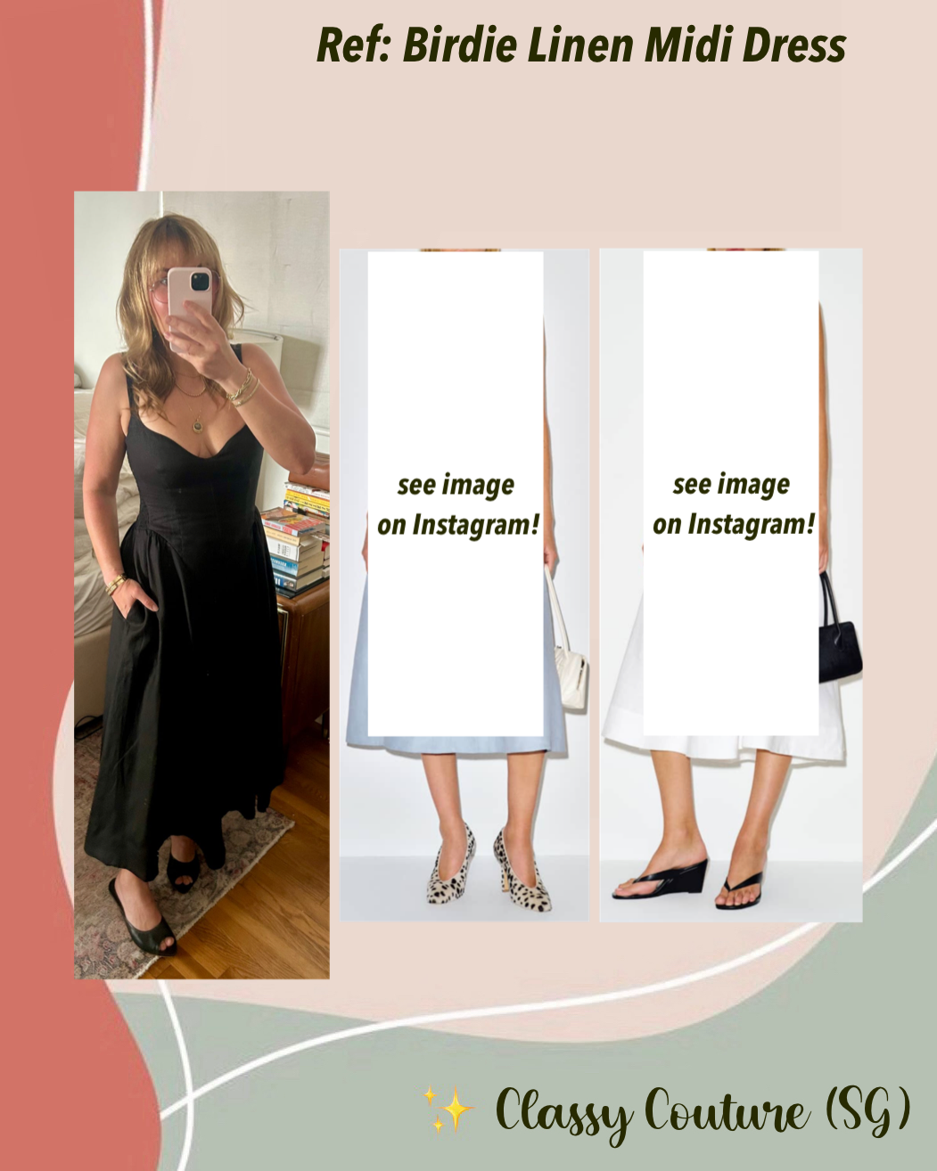 Ref Birdie Linen Midi Dress