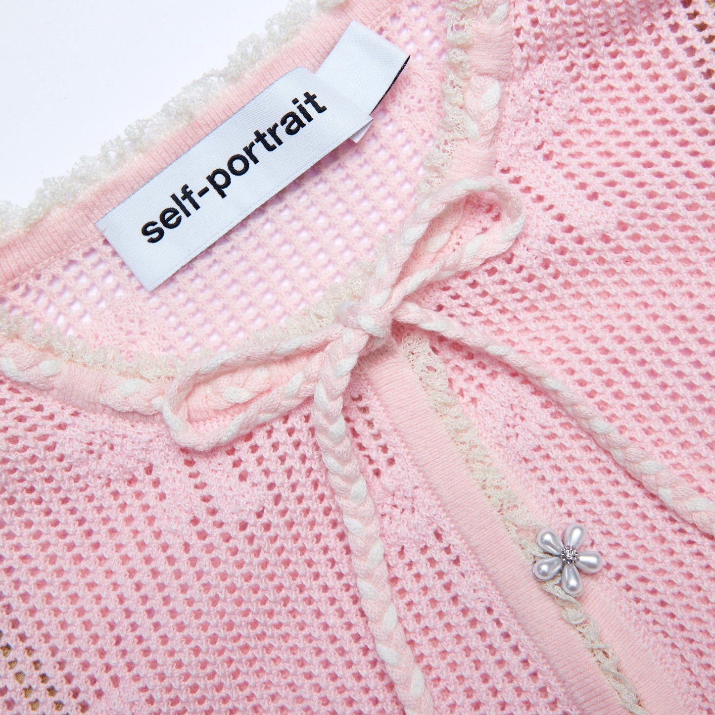 SP Pink Bow Crochet Cardigan | Mini Skirt | Set
