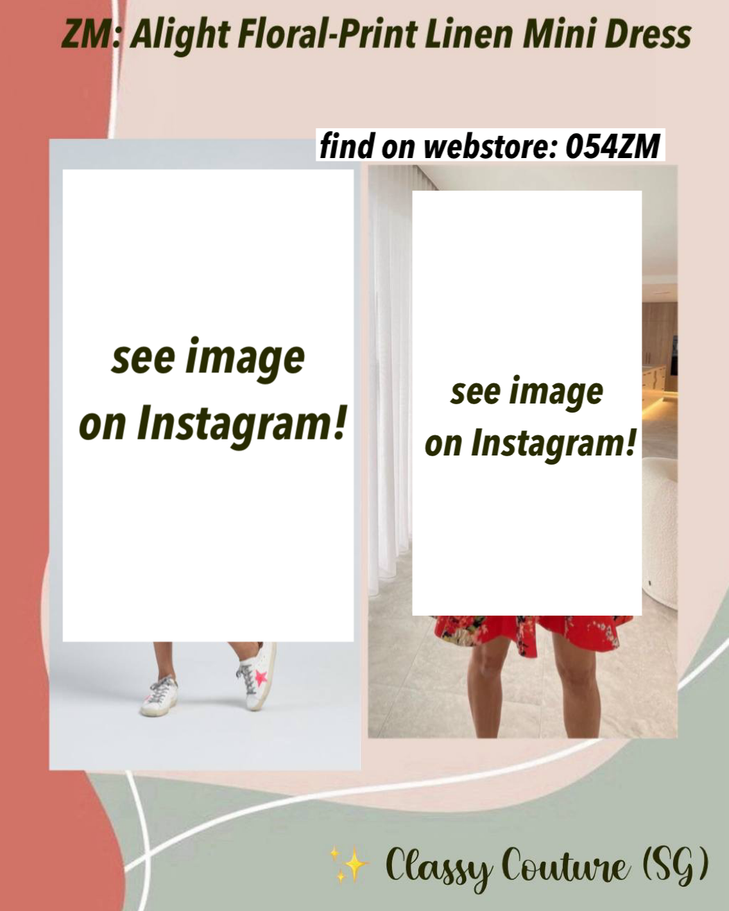054ZM Red Floral Linen Mini Dress