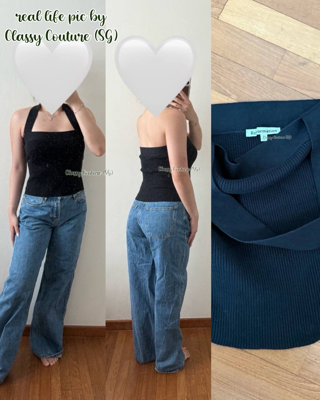 Ref Galina Cotton Sweater Halter Tank Top
