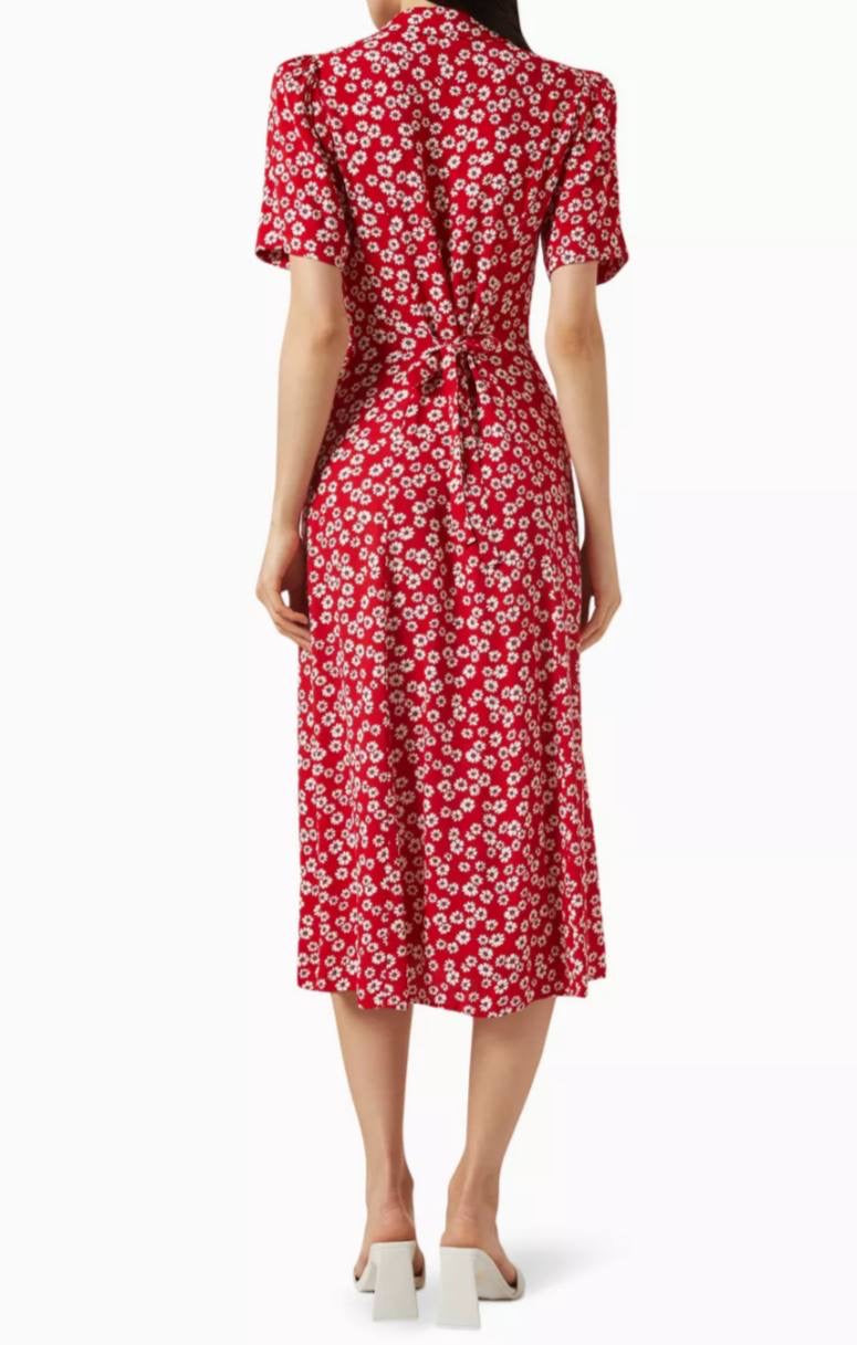 Ref Red Wilde Viscose-Rayon Midi Dress