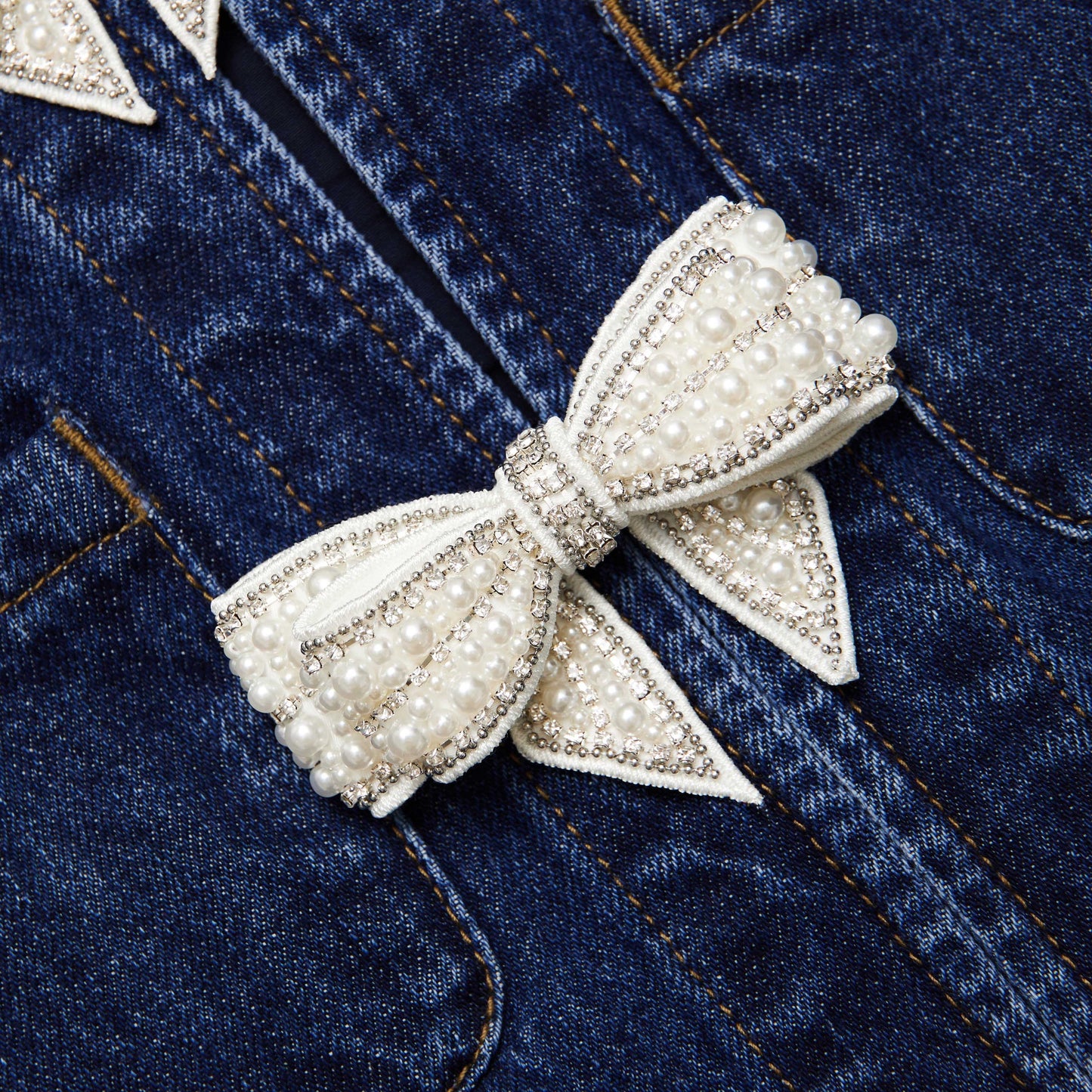 SP Denim Bow Shift Mini Dress