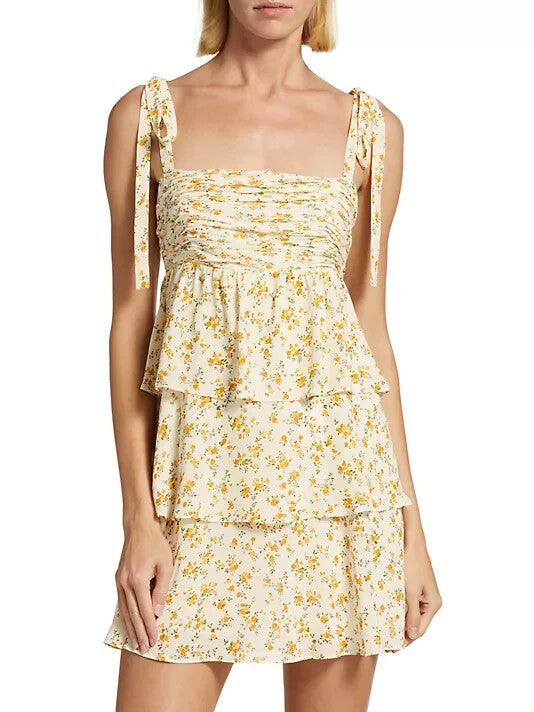 Ref Avni Tiered Babydoll Viscose Mini Dress