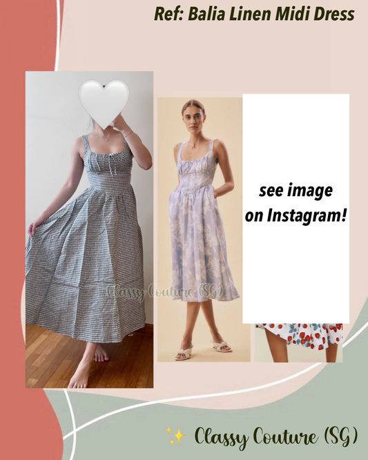 (PART 1/2) Ref Balia Linen Midi Dress in Slate Check | Angelic Blue | Strawberry Jam