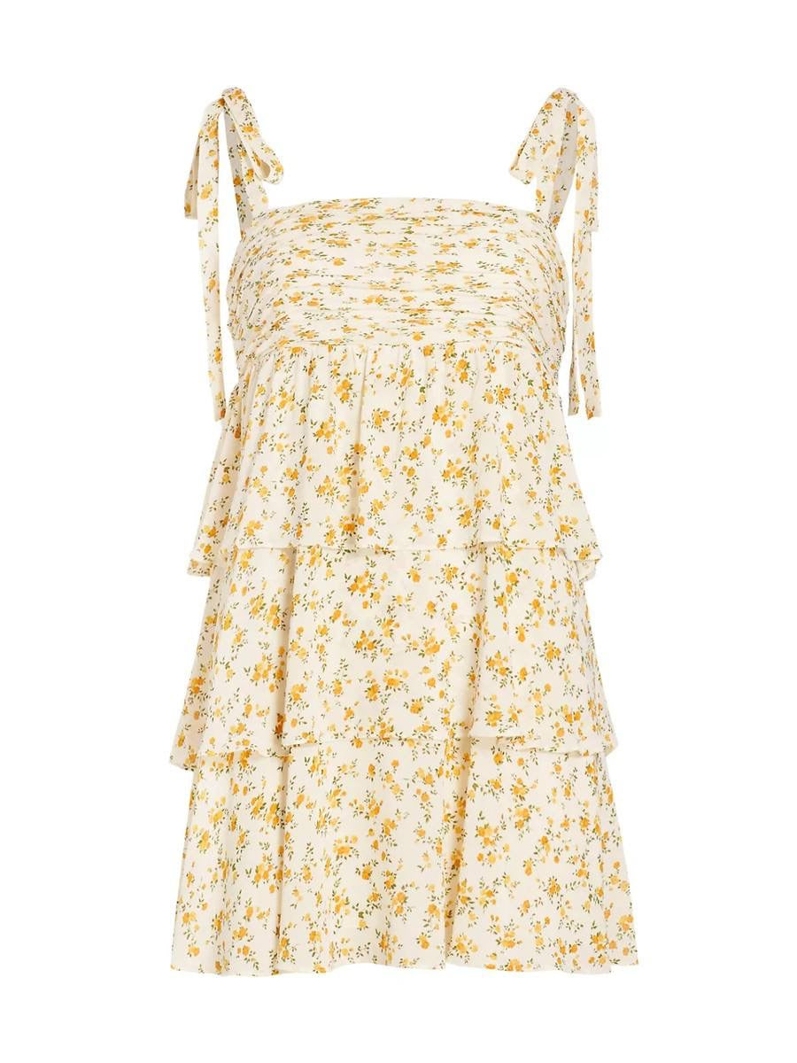 Ref Avni Tiered Babydoll Viscose Mini Dress