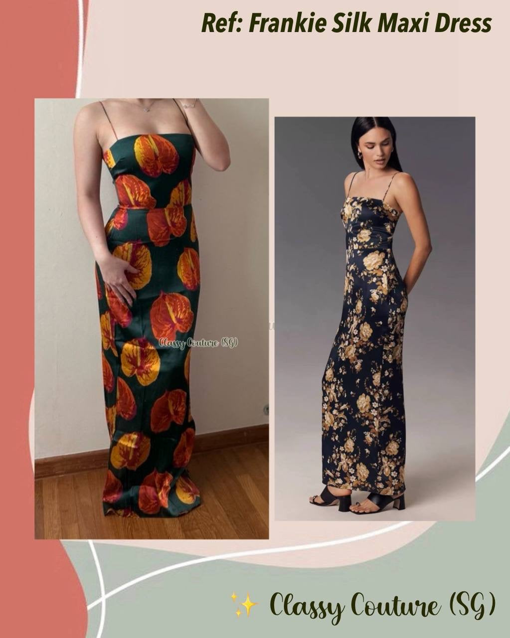 Ref Frankie Silk Maxi Dress in Daiquiri | Divinity