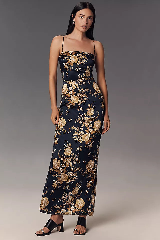 Ref Frankie Silk Maxi Dress in Daiquiri | Divinity