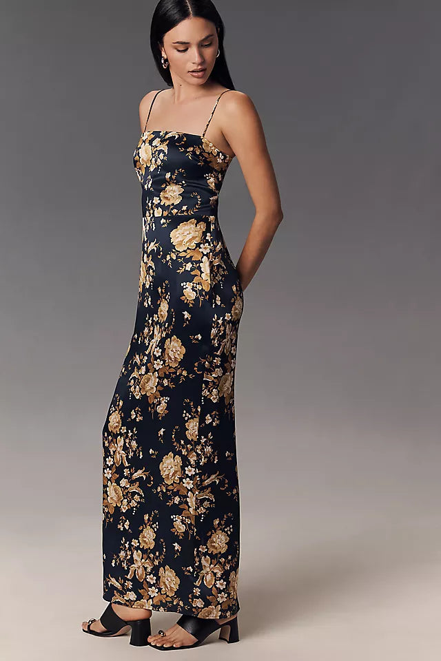 Ref Frankie Silk Maxi Dress in Daiquiri | Divinity