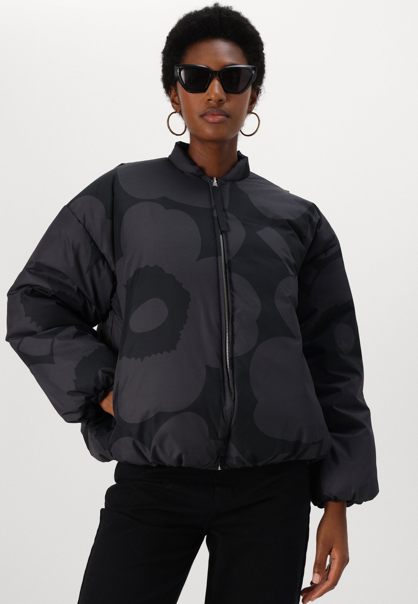 MMK Holkki Unikko Lightweight Reversible Padded Jacket in black/grey