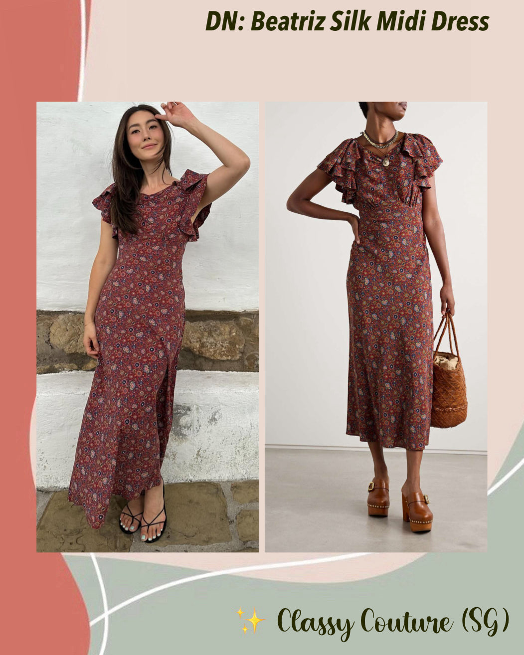 DN Beatriz Ruffled Silk Midi Dress