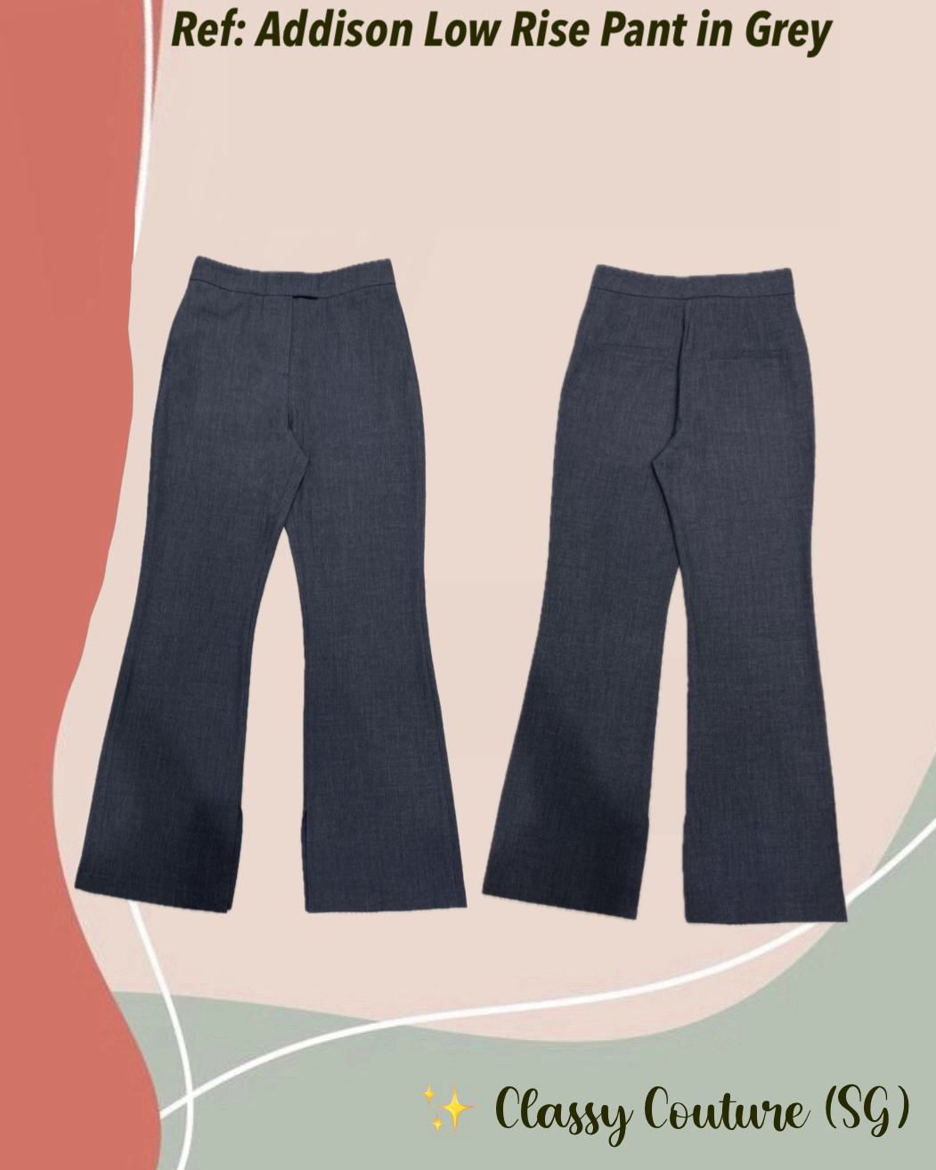 Ref Addison Low Rise Pant in Grey