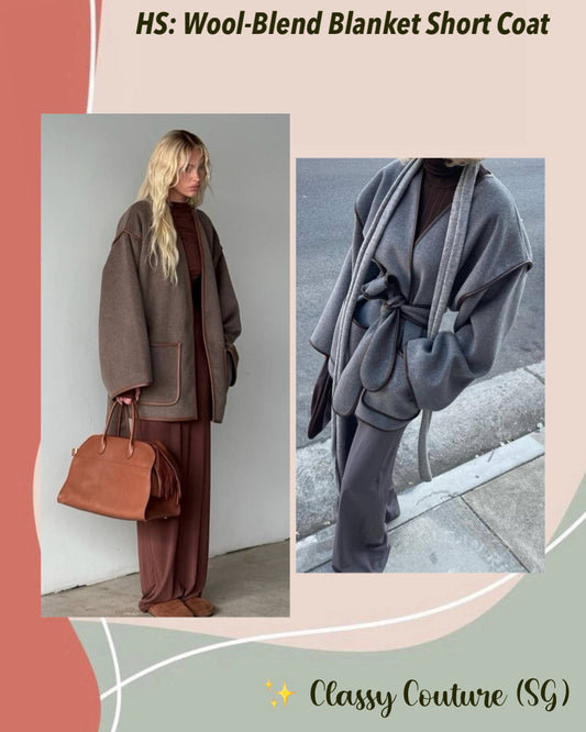HS Wool-Blend Blanket Short Coat