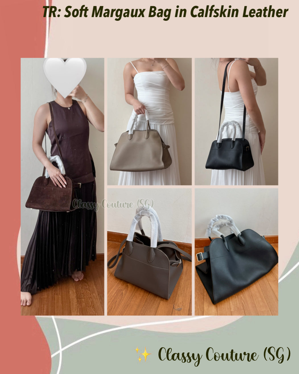 TR Soft Margaux 10 / 12 / 15 Bag in Calfskin Leather