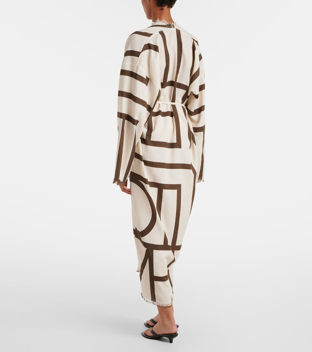 2 Colors! Tot Monogram Cotton Wrap Midi Maxi Dress | Swimsuit Coverup Robe