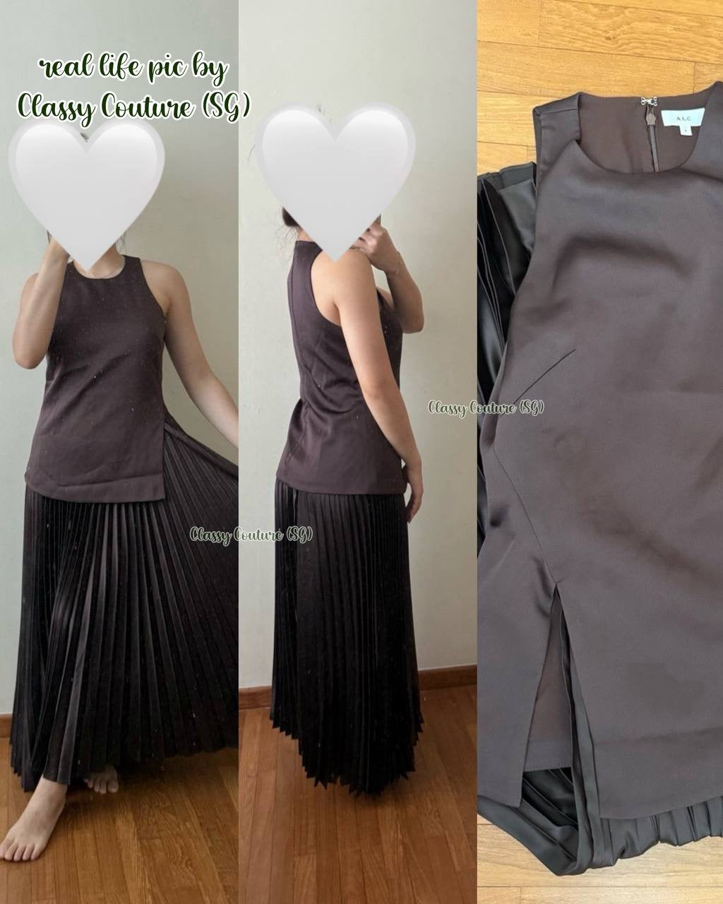 ALC Willow Sleeveless Pleated Midi Dress