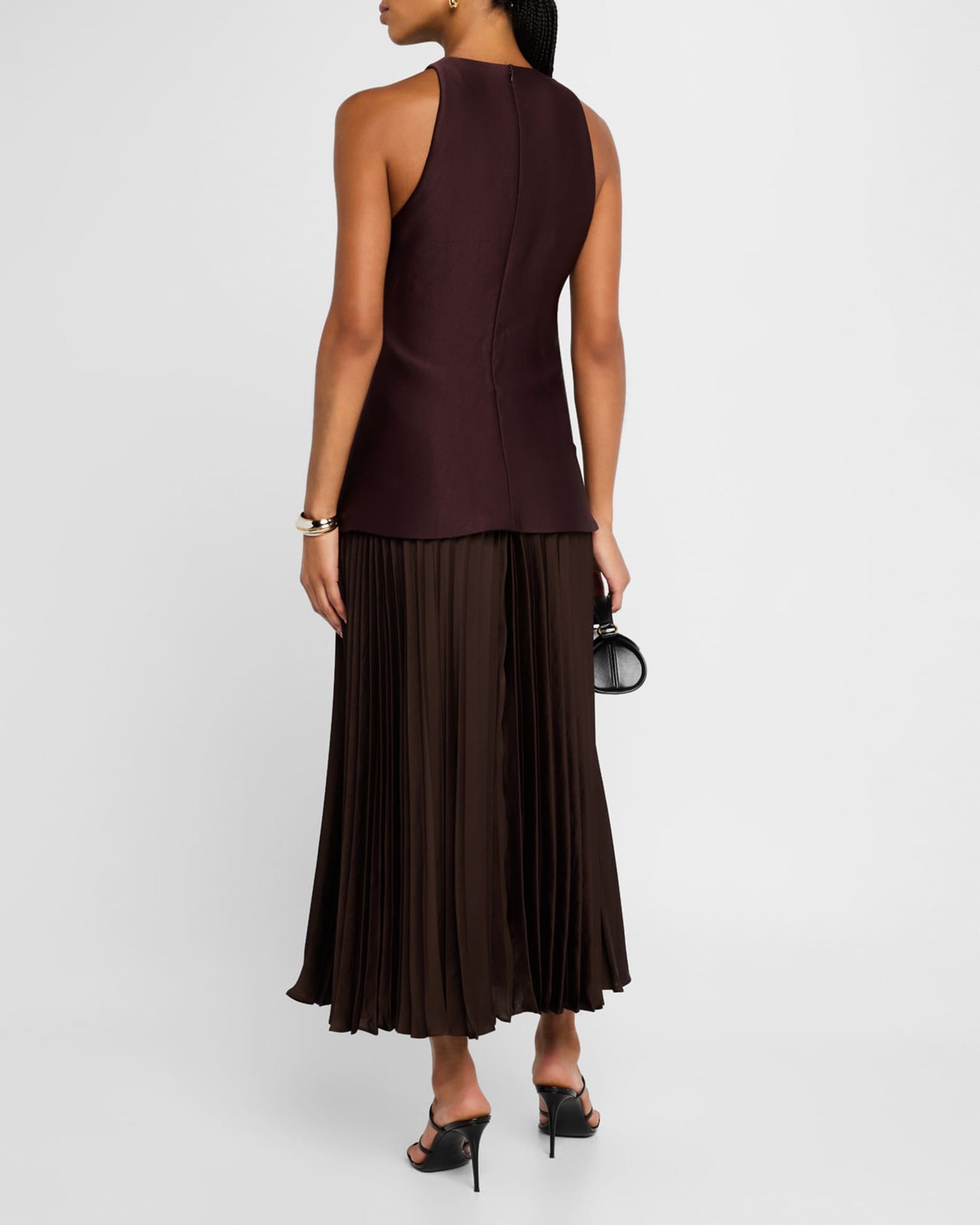 ALC Willow Sleeveless Pleated Midi Dress