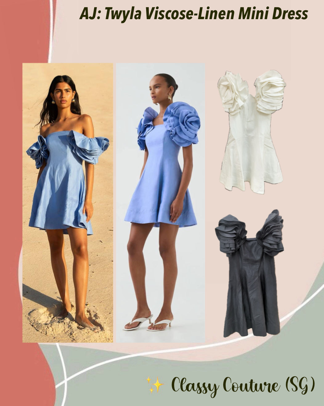 AJ Twyla Linen-Viscose Mini Dress