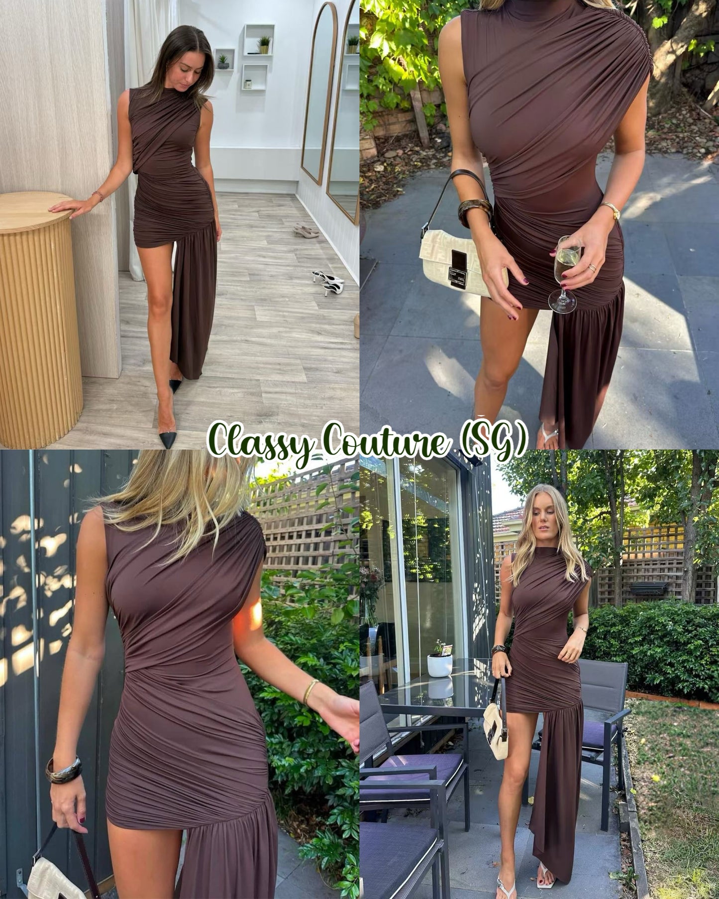 DLV Ravenna Draped Viscose Jerrsey Mini Dress