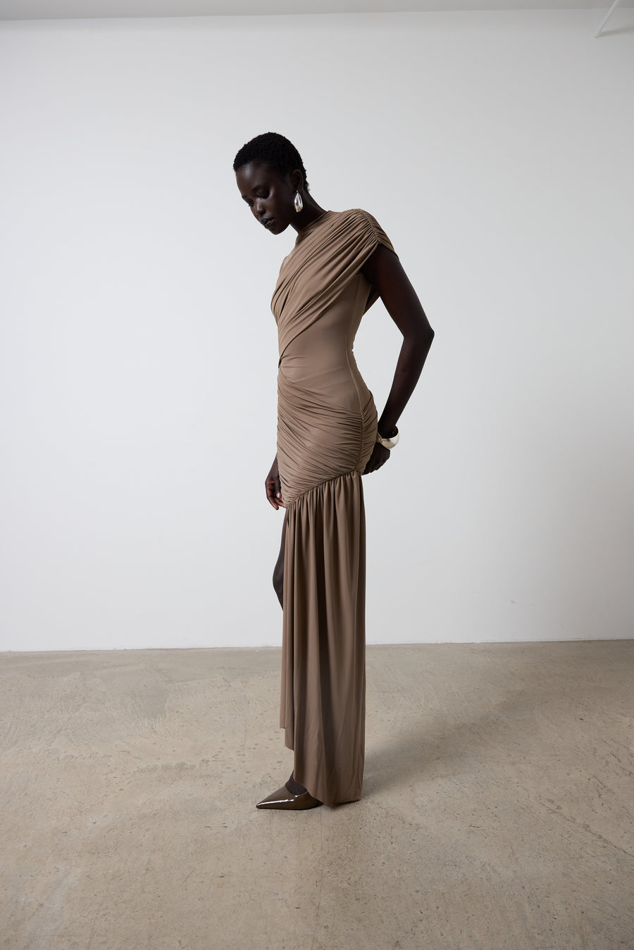 DLV Ravenna Draped Viscose Jerrsey Mini Dress