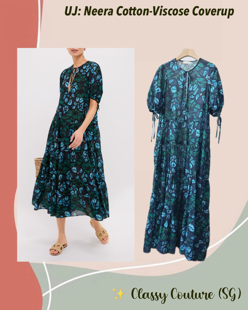 UJ Neera Cotton-Viscose Coverup Midi Dress in Urchin