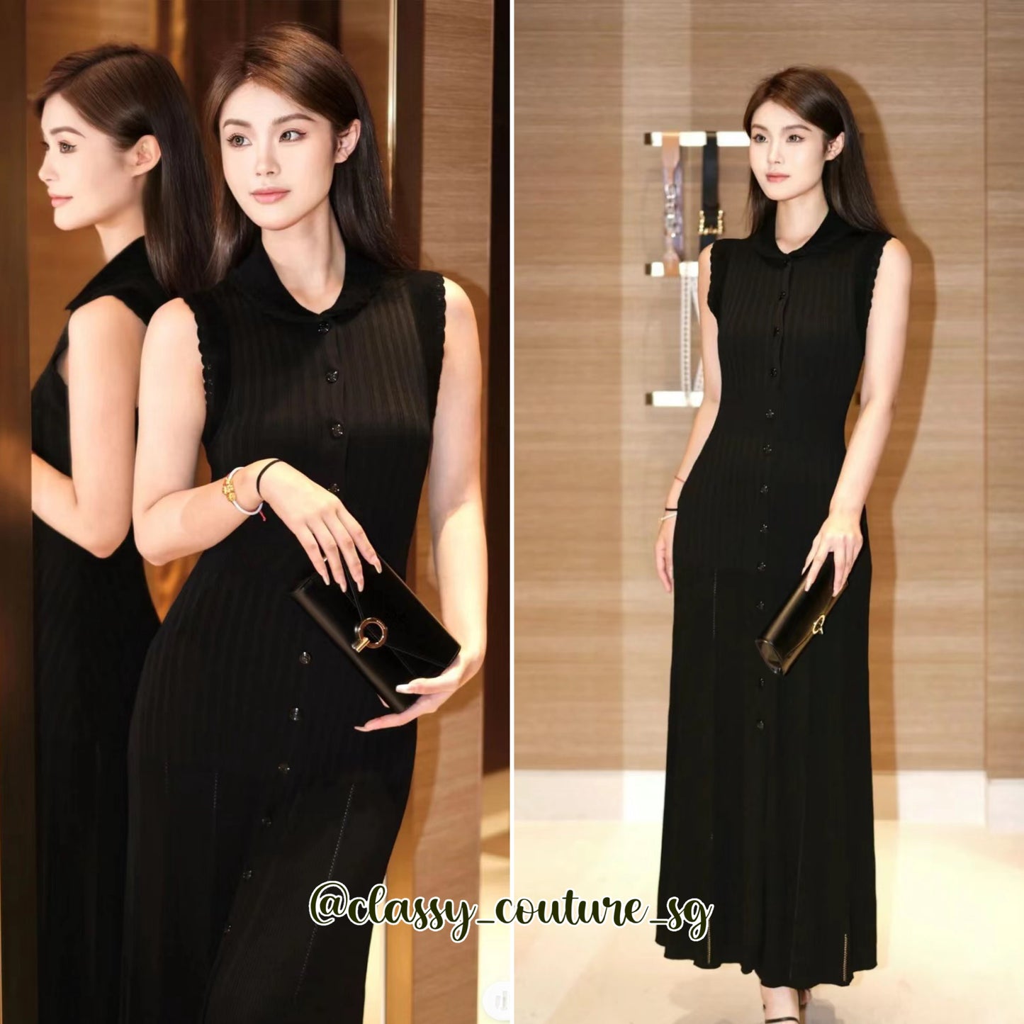 SD Laurene Ribbed Knitted Midi Maxi Dress