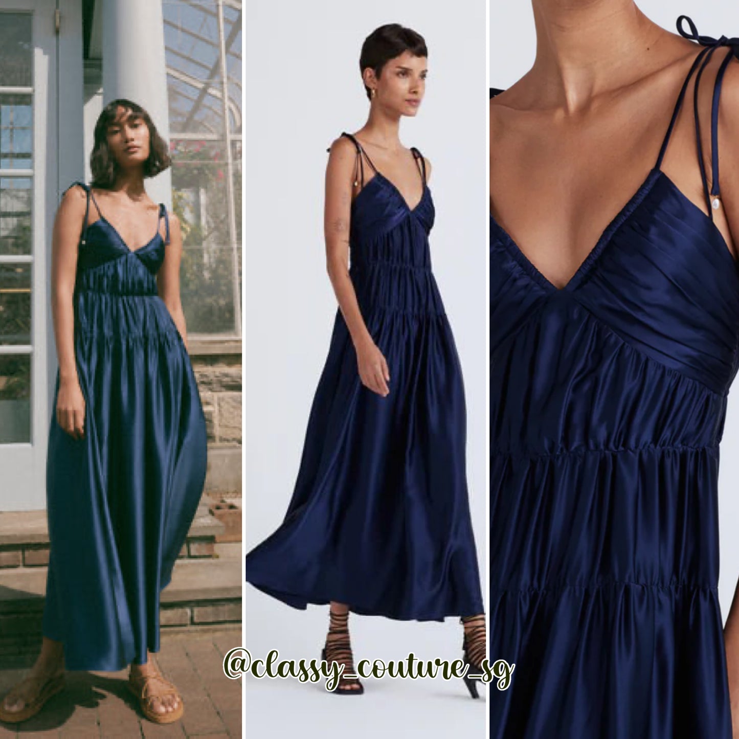 Der Lam Callista Ruched Cami Dress | Summer Navy