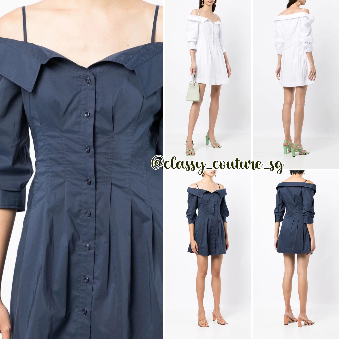 Jon Sim Coda Off-the-Shoulder Cotton Poplin Mini Dress