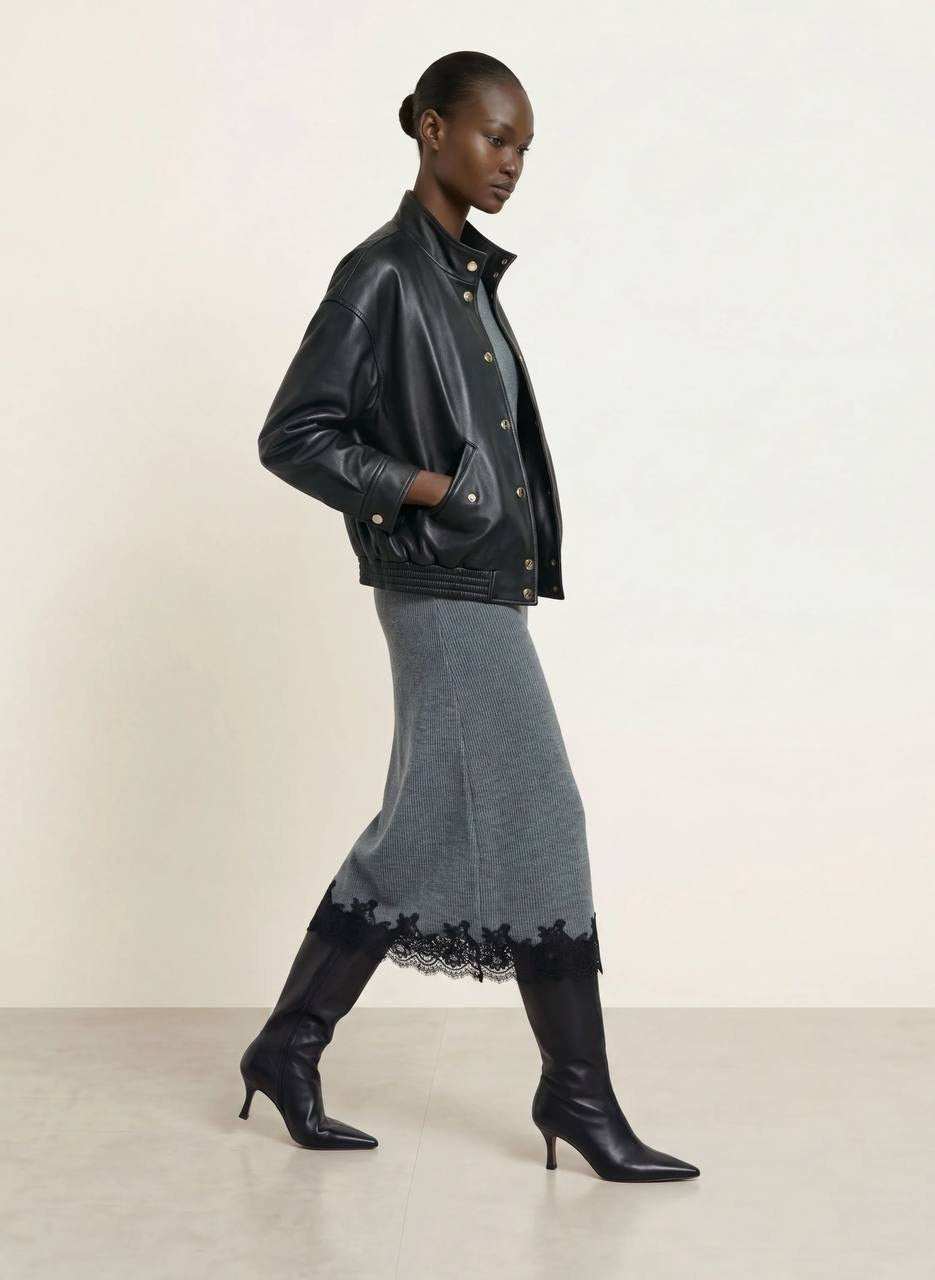 Dress With Lace Panel