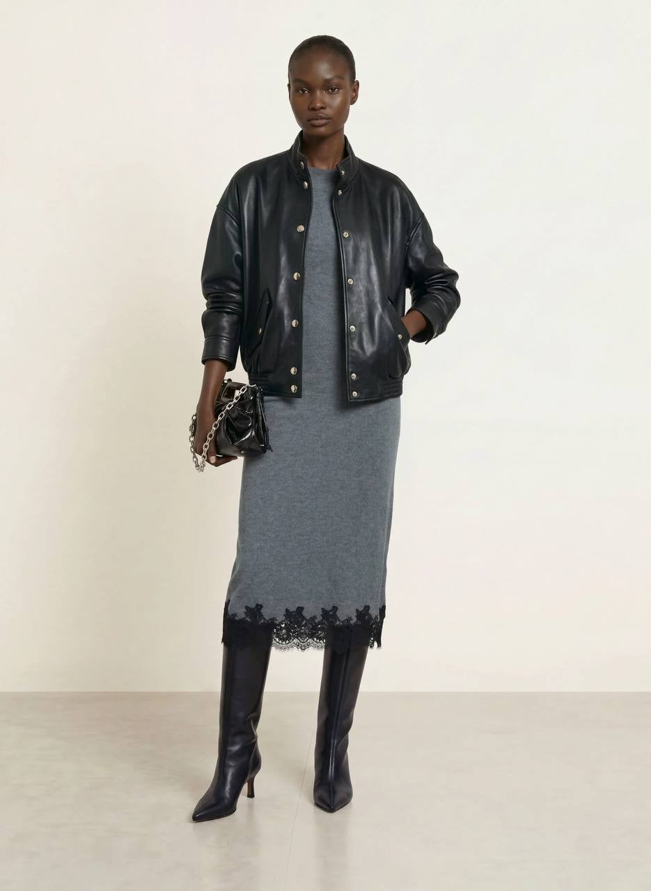 Dress With Lace Panel