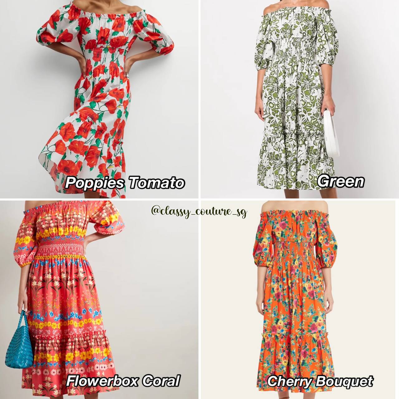 CC Mimi Off Shoulder Midi Dress - cotton poplin