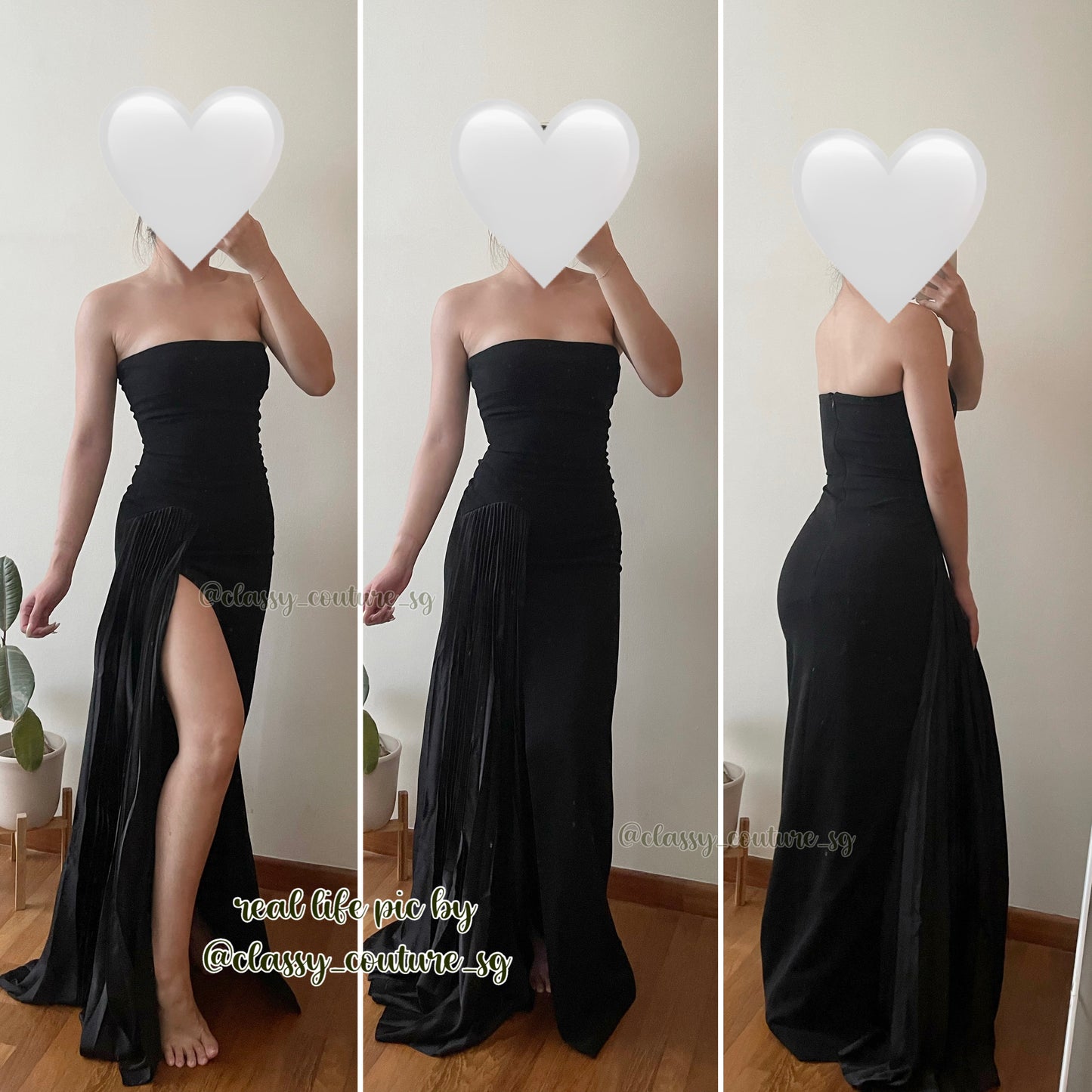 Sol Ldn Dolly Maxi Dress | Black | Winter White | strapless bandeau