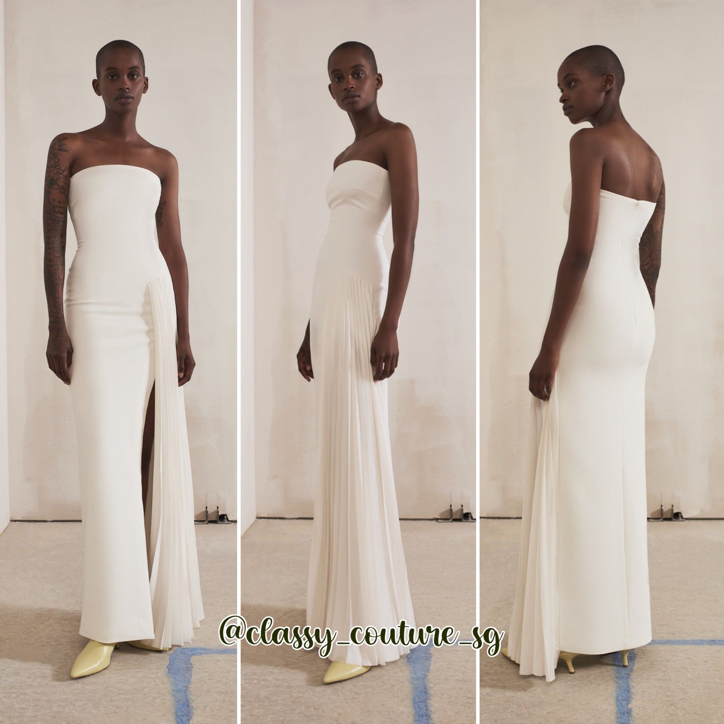Sol Ldn Dolly Maxi Dress | Black | Winter White | strapless bandeau