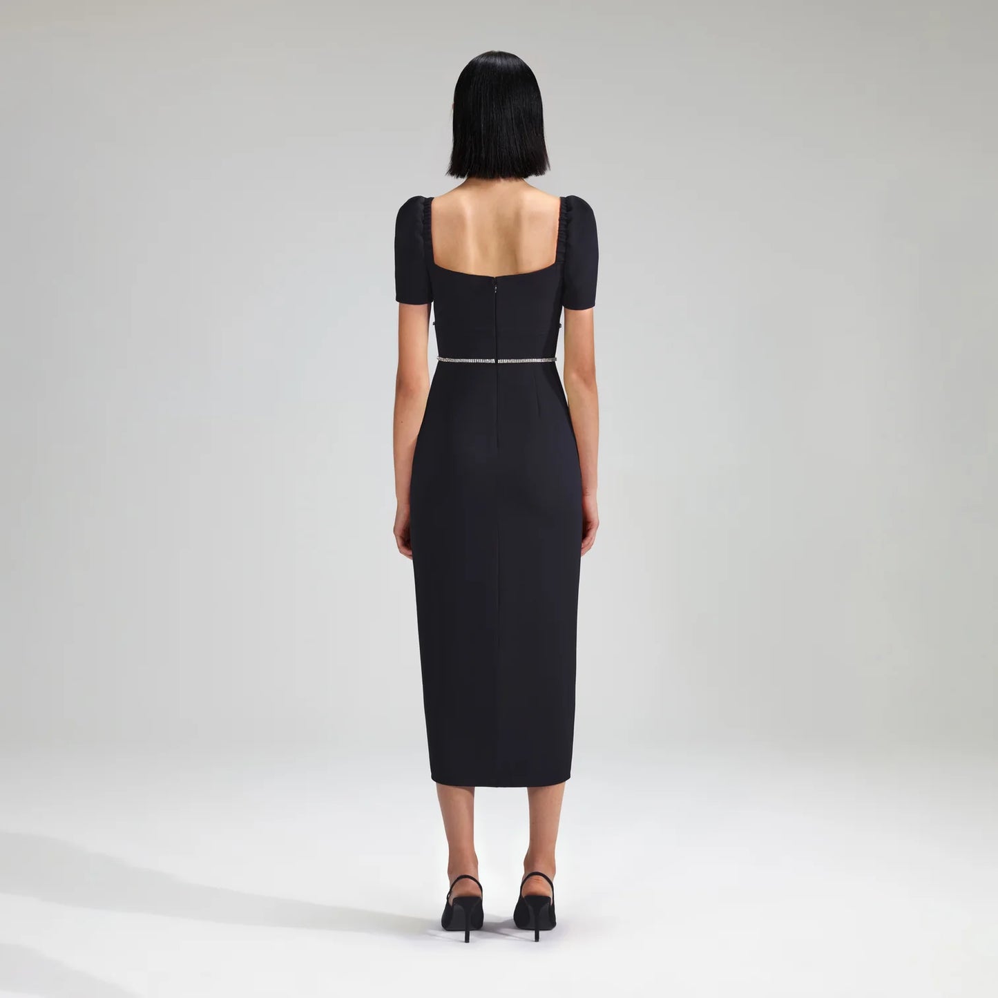 SP Black Crepe Diamante Midi Dress