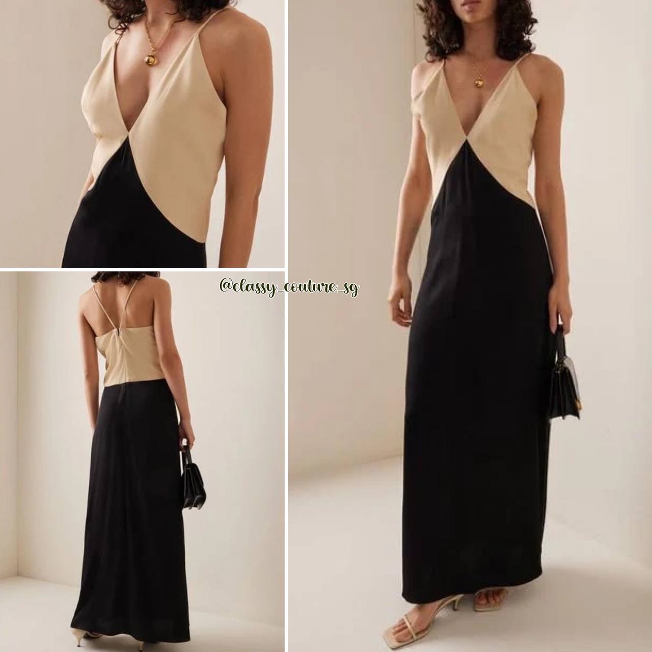 TOT Draped Twill Viscose Maxi Dress