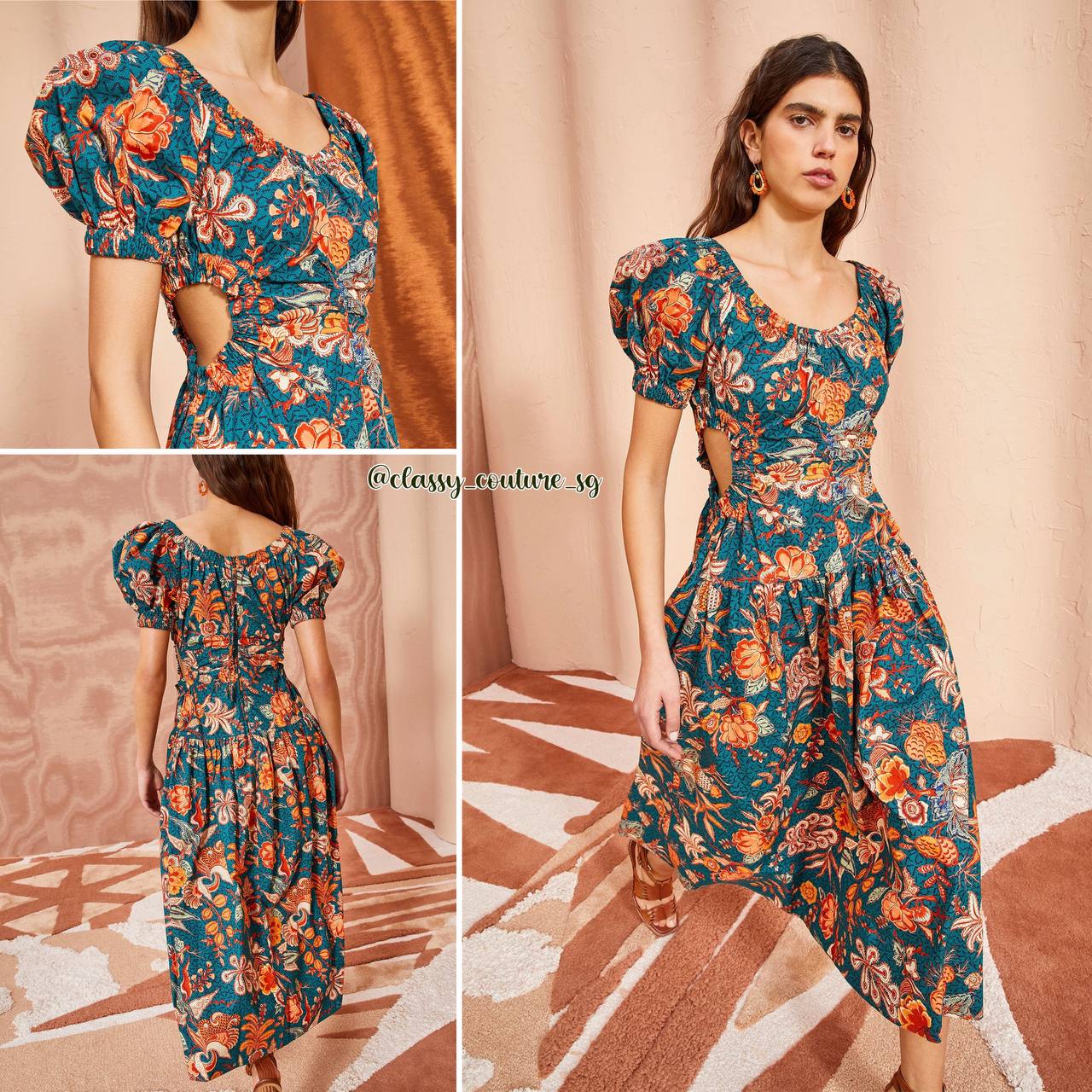 UJ Golda Floral Cotton Midi Dress