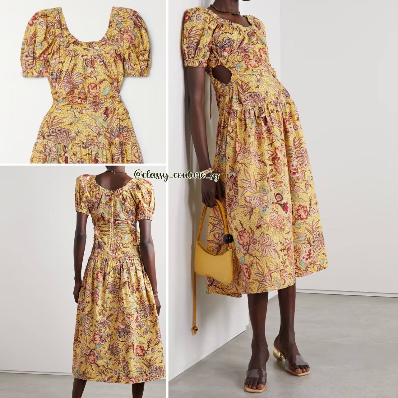 UJ Golda Floral Cotton Midi Dress