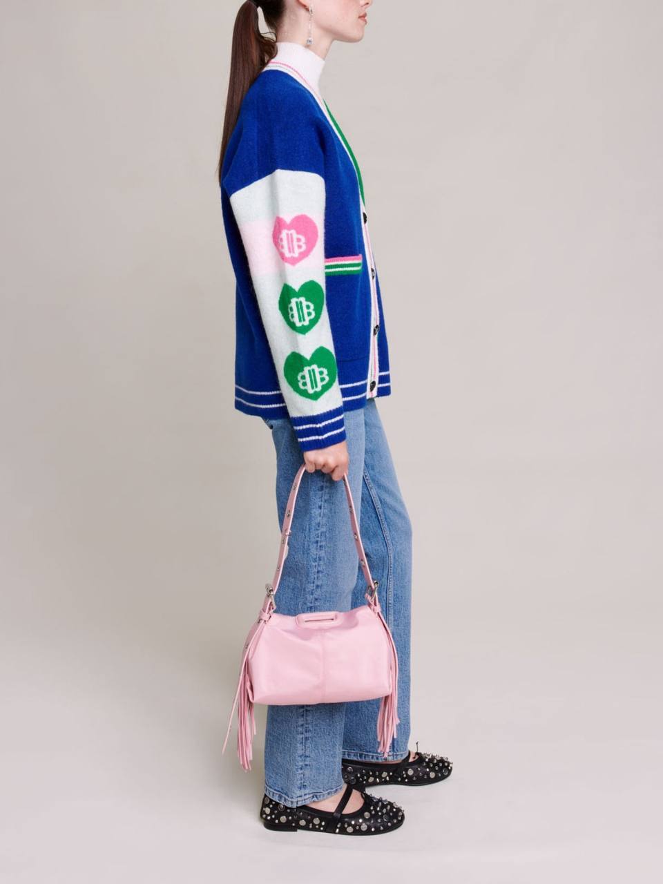 Blue Varsity Logo-Appliqué Cardigan