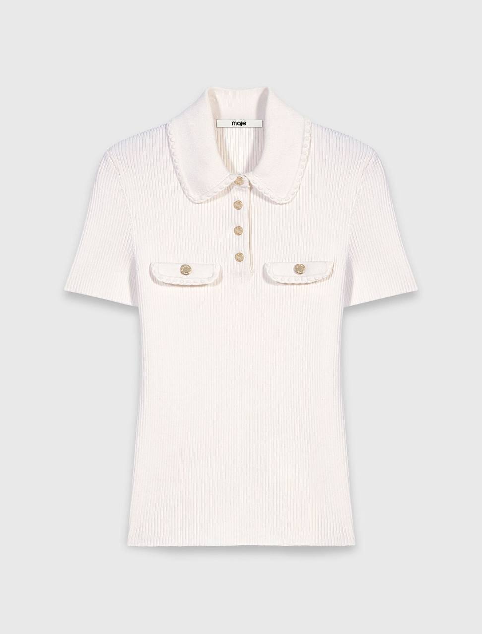 MJ Short Sleeve Polo Knit Shirt with Pockets