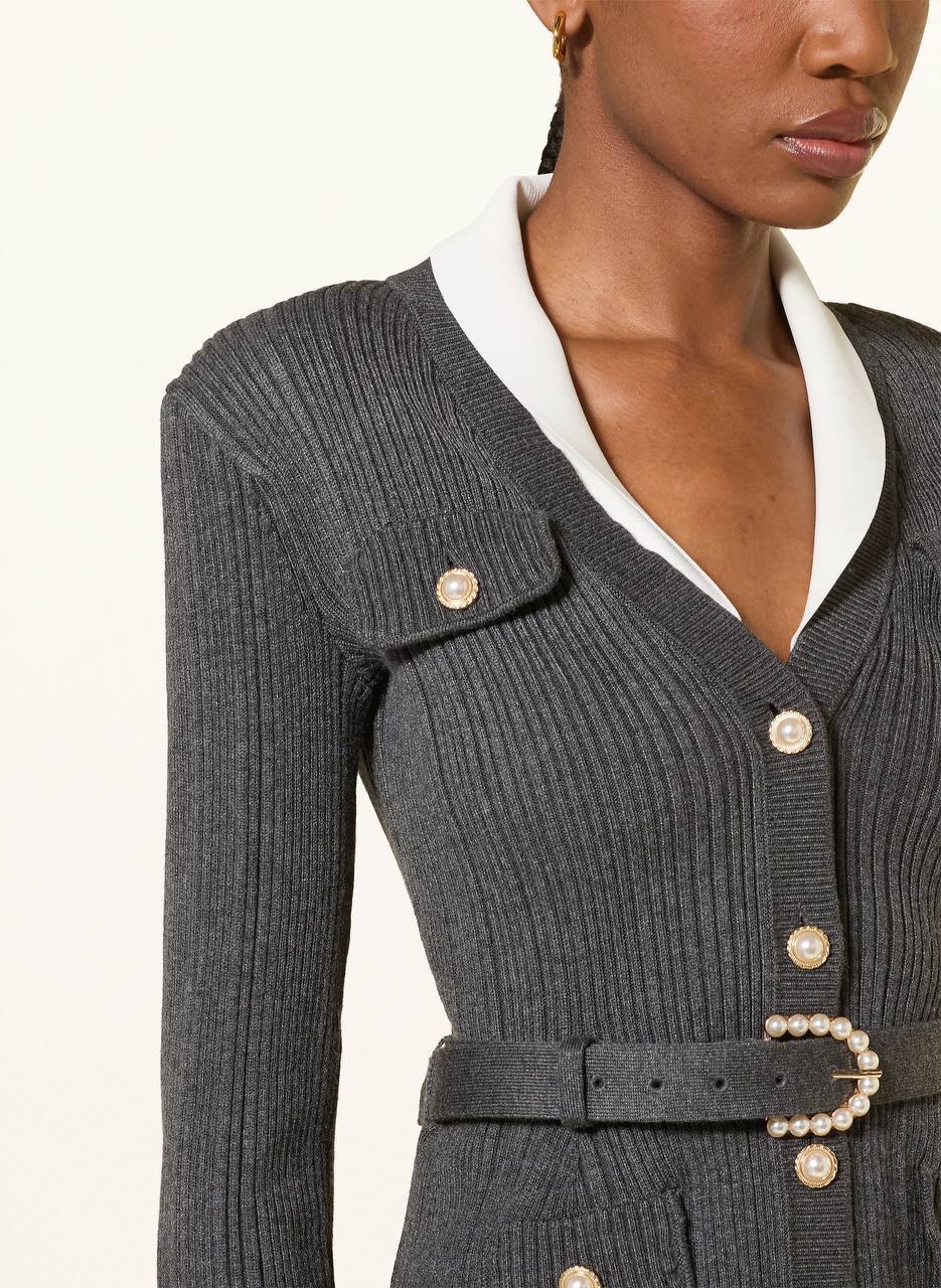 Belted Embellished Ribbed-Knit - Image 11