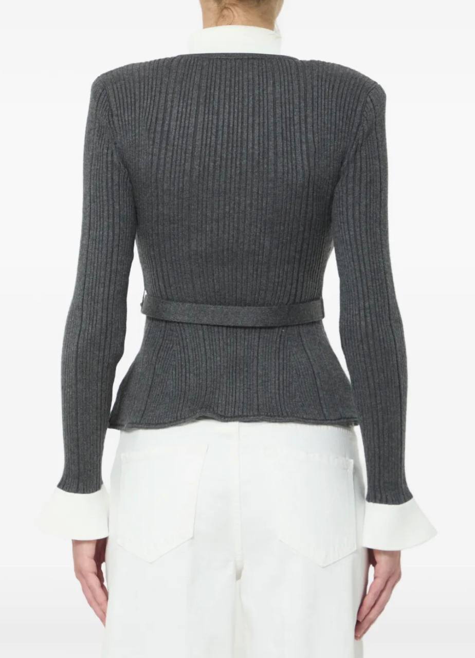 Belted Embellished Ribbed-Knit - Image 15