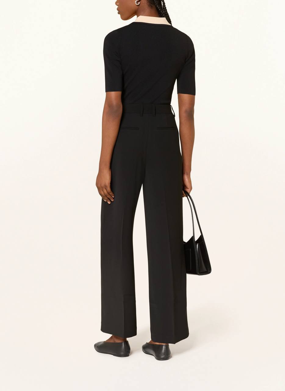 RS Stella Contrast-Collar Half-Zip Knitted Top