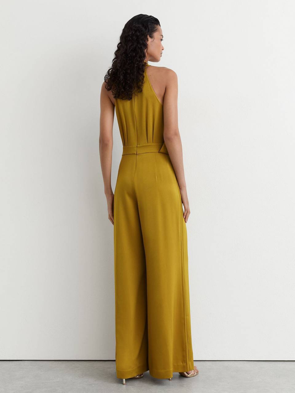 Finley Satin Draped Wide-Leg Jumpsuit