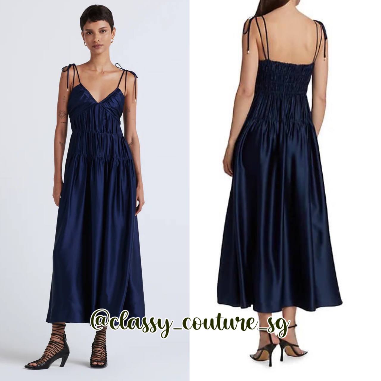Der Lam Callista Ruched Cami Dress | Summer Navy