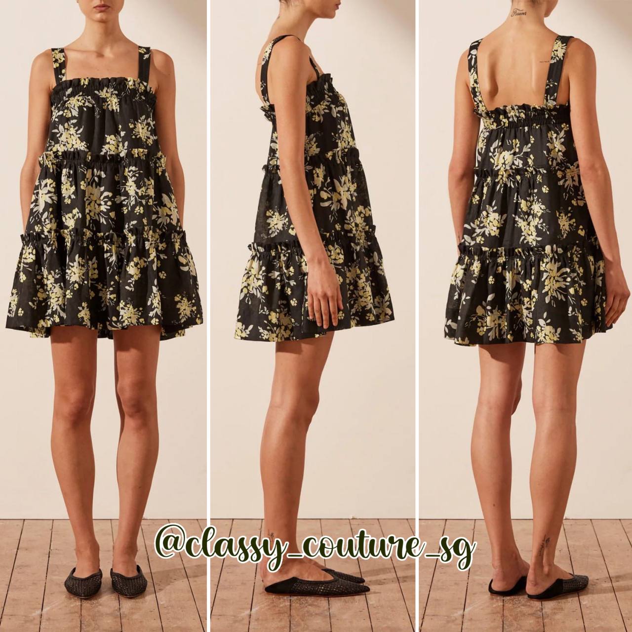 SJ Goldie Linen Tiered Mini Dress | Pin Tuck Sleeveless Maxi Dress